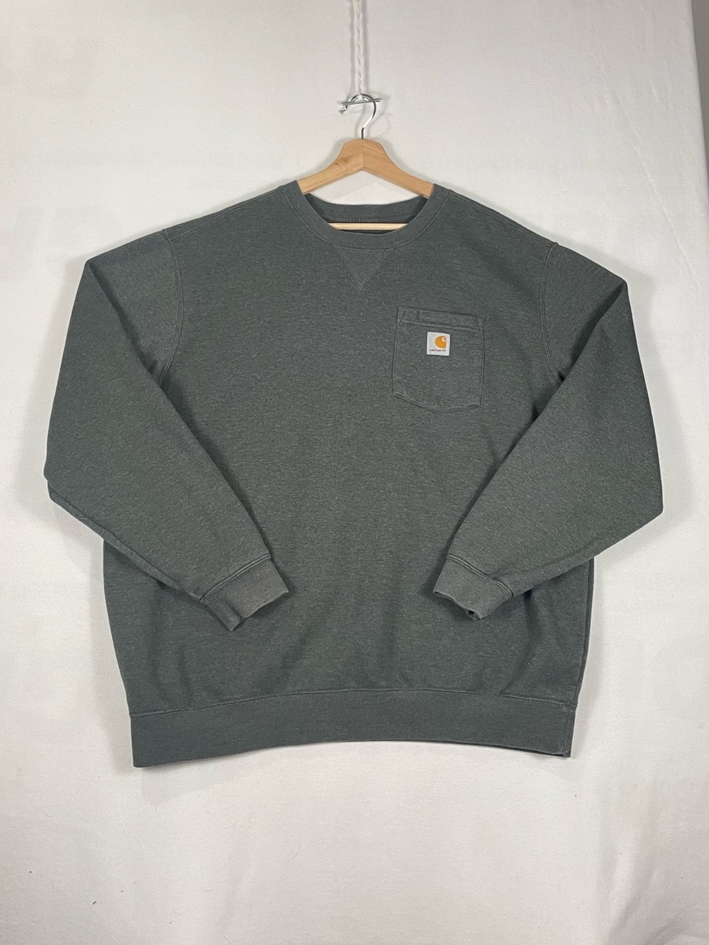 Carhartt Crewneck Sweatshirt Cotton fleece Pocket Long Sleeve Original Fit Sz XL